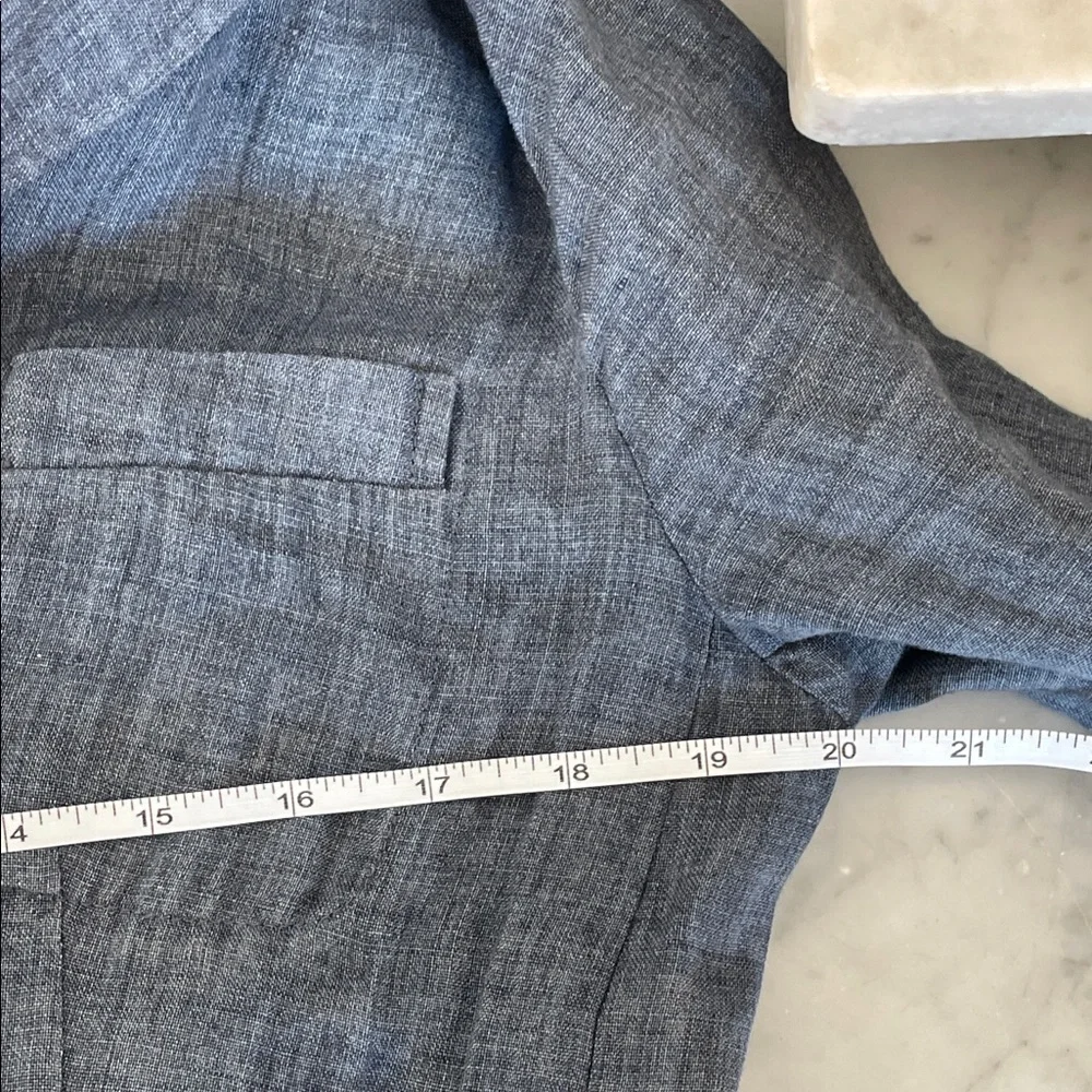 TALBOTS Women's Blue Chambray Linen Unlined Blazer 10 - Picture 14 of 16